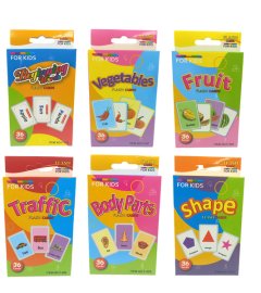 For Kids' Educational Flash Card Set - 6 Pack