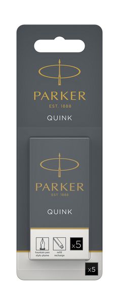 Parker Quink Cartridge Refill - Fountain Pen - 5 Pack - Black Ink