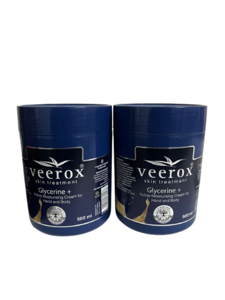 Veerox Glycerine+ Moisturising Cream - 500ml (Pack of 2)