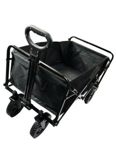 Medium Portable Beach, Hiking, Camping, Shopping Trolley/Wagon - Black