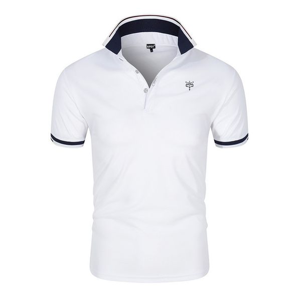 T Shirts For Men Plain Golf Shirts Mens T Shirts Polo - APEY - Pure White