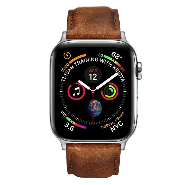 Colton James Leather Strap for Silver 40mm Apple Watch - Sandstone