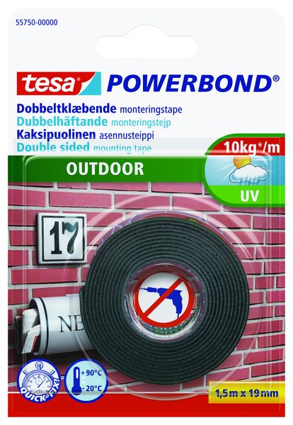 TESA Powerbond Outdoor Mounting Tape 1.5m x 19mm All Weather