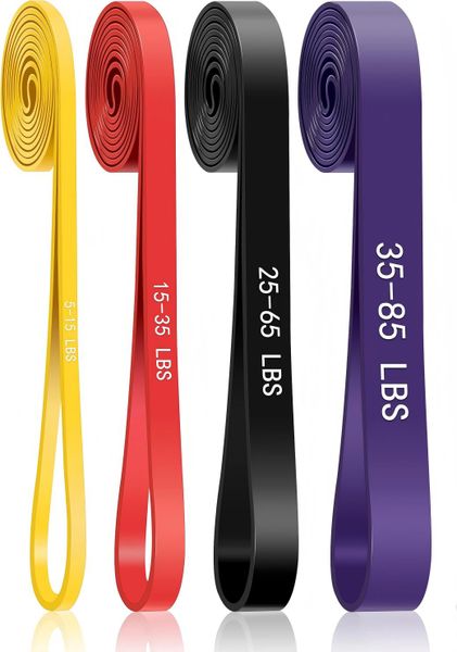 4 Pieces Fitness Pull-Up Resistance Bands, Pilates Stretching Bands
