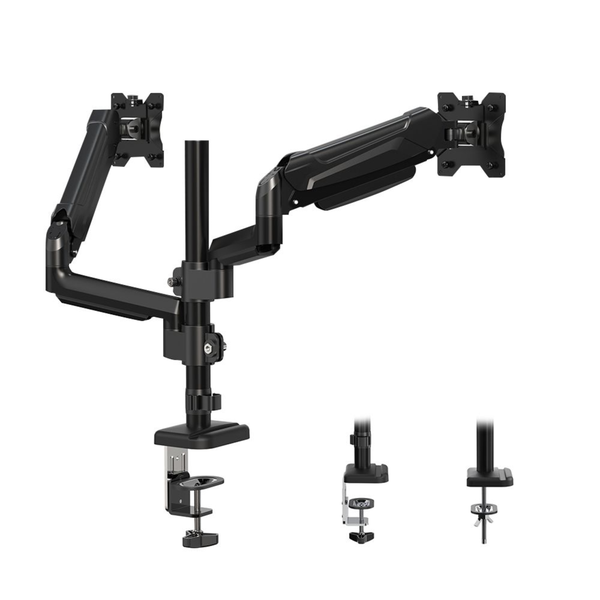Bontec Dual Monitor Mount 34" Gas Spring Arm Pole Stand Max Height 695mm