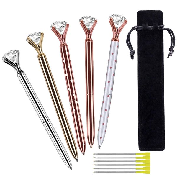 5 Pcs Metal Ballpoint Pen With Refills