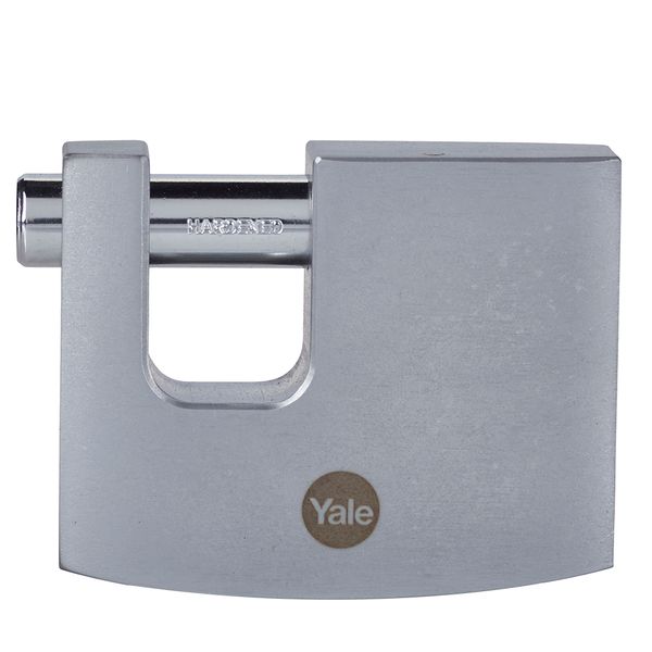 Yale 70mm Shutter padlock satin chrome pack1