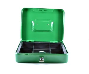 SourceDirect Steel Cash Money Box - Green