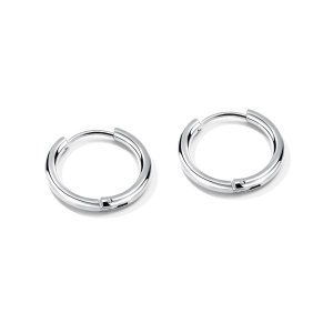 Men's Silver Hoop Earring - ER-GE473-S-A16