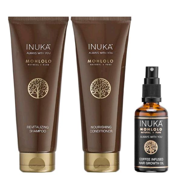 3 Piece Inuka Mohlolo Sulfate-Free Shampoo, Conditioner and Hair Growth Set