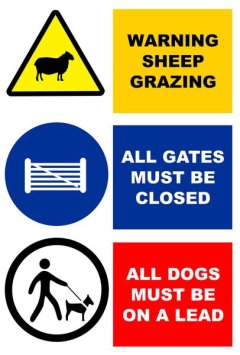 Warning Sheep Grazing All Gates Must Be Closed 40x60cm Sign - 4 Pack