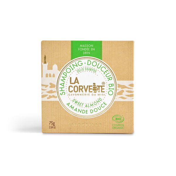 La Corvette Organic Solid Shampoo Bar | Sweet Almond | 75g