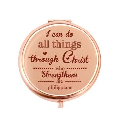 Makeup Mirror I Can Do All Things Through Christ Hand Held Makeup Mirror
