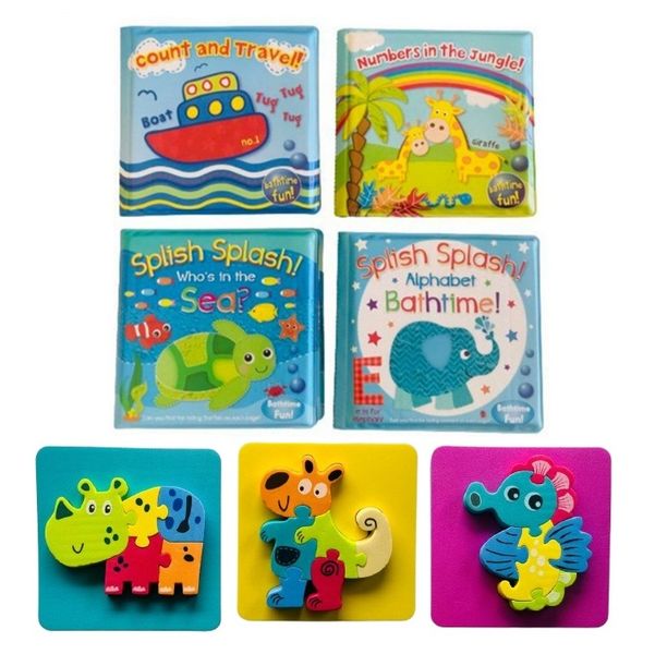 Baby Bath Time Eva Foam Fun Puzzles &amp; Bath Buddies Book Set