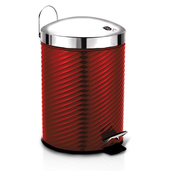 Berlinger Haus 5 Litre Stainless Steel Premium Pedal Bin - Burgundy Edition