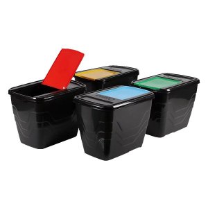 Otima Recycle Bin Set - 40 Litre Storage Container - 4 Piece Set