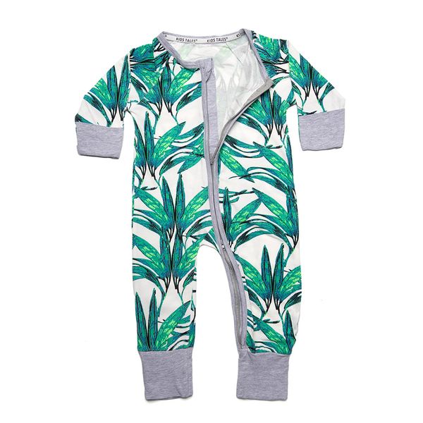Long Sleeve Green leaf Babygrow