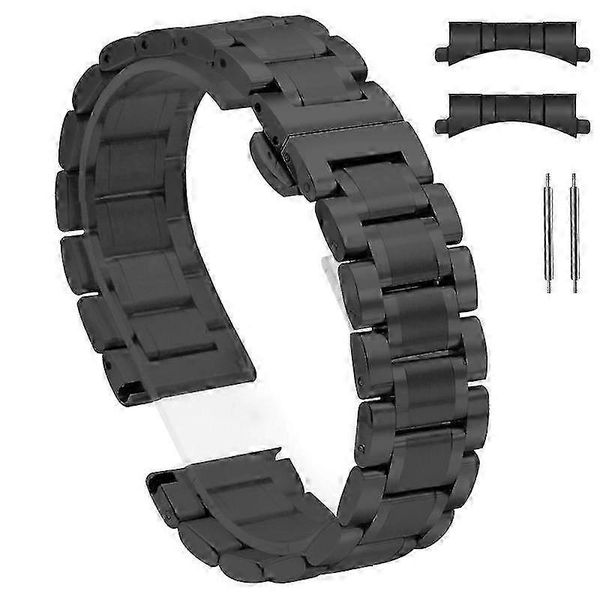 20mm Watch Band Replacement for 18mm 20mm 22mm 24mm Steel Strap in Black