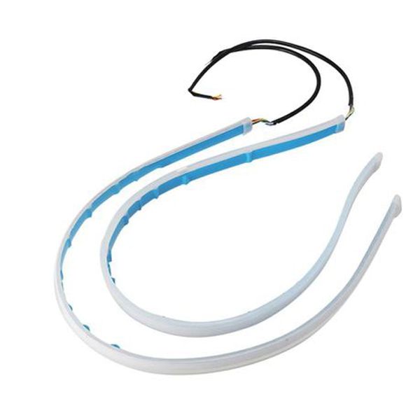 60CM Vehicle Sequential DRL LED Strip Light Flexible White &amp; Amber