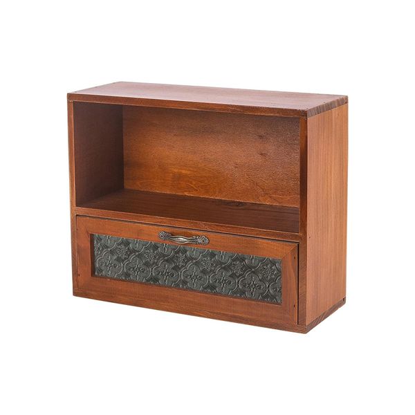 Wooden Drawer Cosmetic Organizer Vintage Makeup Perfume Jewelry Storage