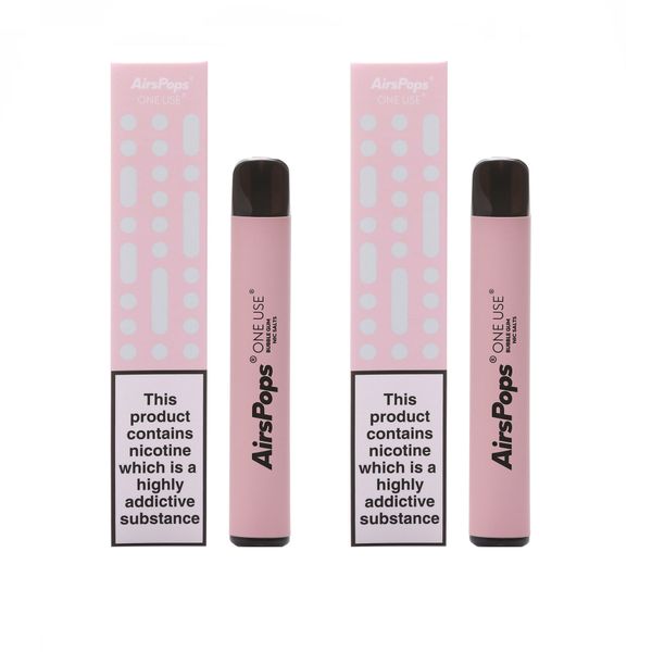 5% Nic Salts AirsPops Airscream Disposable One Use Bubblegum 2 pack