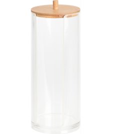 Excellence Homeware Cotton Pad Holder with Bamboo Lid