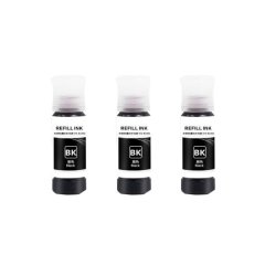 Inksaver Pack of 3 Black Bottle Inks Compatible With EPS E-101 | E101 | 101