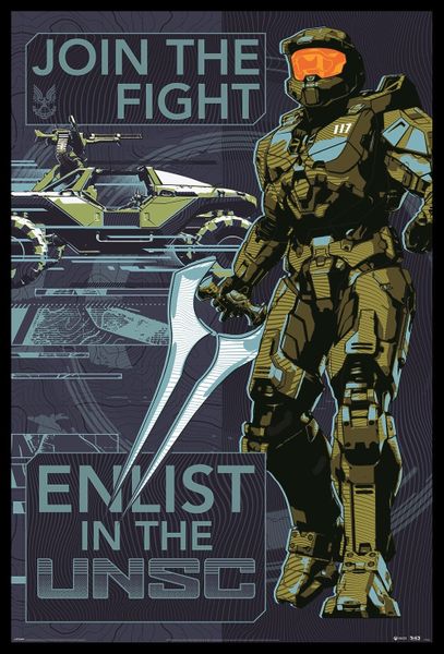 Halo Infinite - Join the Fight Poster with Black Frame