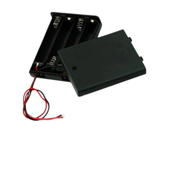 4xAAA Battery Holder with Cover and Switch - 6V Compact Power Supply