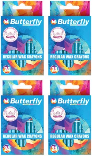 Butterfly Crayons - Wax (24) Regular X4