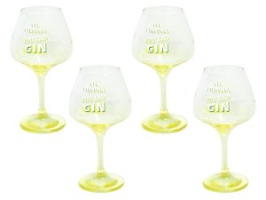 Gin &amp; Tonic Class with Stem -Gym, I Thought You Said Gin 560ML- 4 Piece