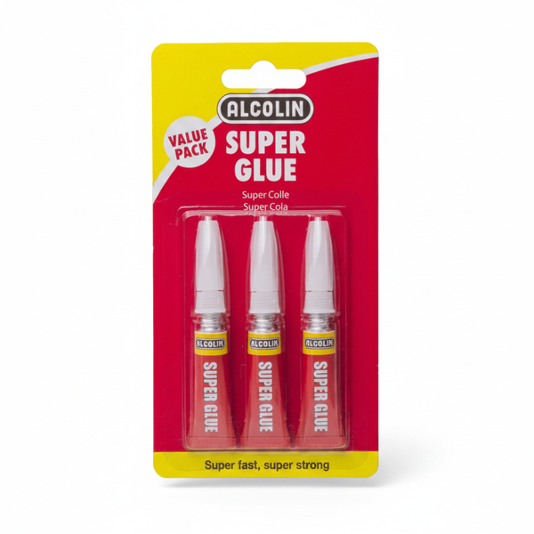 Alcolin Super Glue 3x3g Tubes - Fast-Setting Adhesive for DIY &amp; Repairs