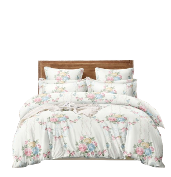 Linen Boutique - Duvet Cover Set 100% Cotton 200TC - WhiteFlowerBunch
