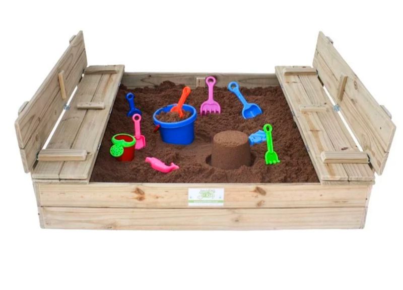 Just for Kids 4 Seater Folding Bench Sandpit Natural Finish - JFK0003
