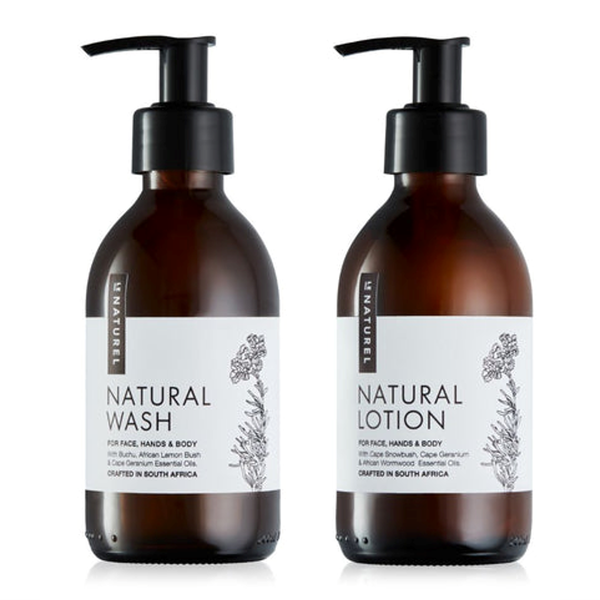 Le Naturel 2 x 200ml Natural Wash &amp; Lotion Kit for Face, Hands &amp; Body