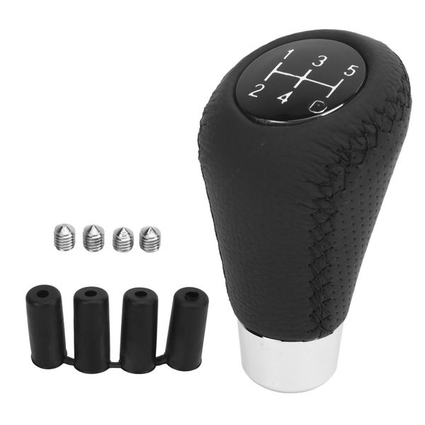 Leather Gear Shifter Knob 5-Speed Black Line