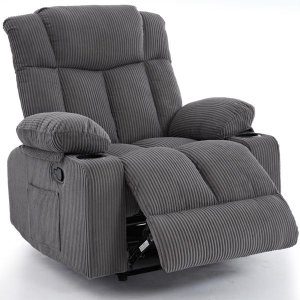 Recliner Chair Sleeper Couch Manual Plush Fabric Reclining Comfy Wingback
