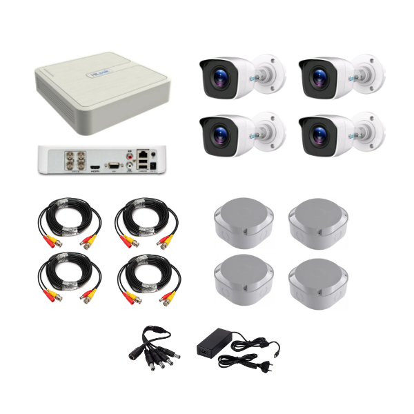 Hilook 1080P 4Ch DVR &amp; 4 Bullet Cameras DIY CCTV KIT