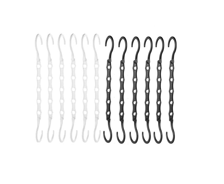 Boss Premium Smart Sturdy Cascading Space Saving Hangers - 12 Piece - Black &amp; White