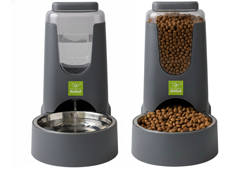 Modern Pet Water Dispenser &amp; Food Dispenser Combo Set for Dogs &amp; Cats