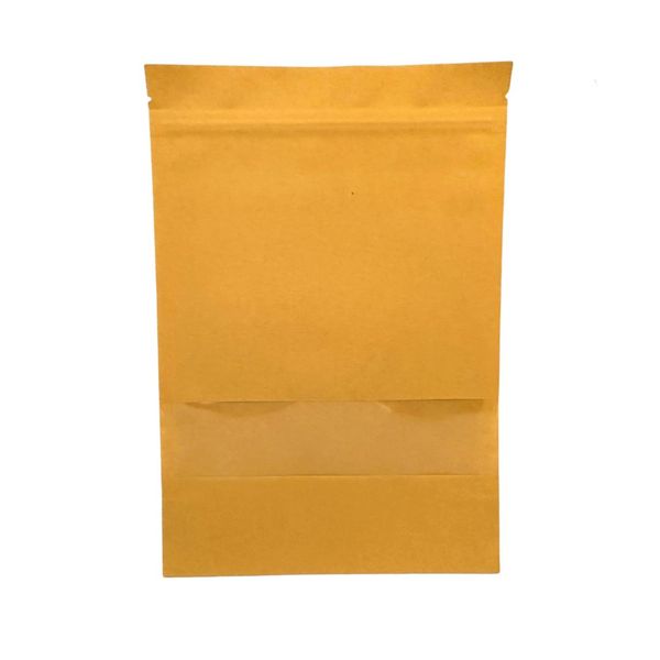 Brown Craft Windowed Mylar Heat Seal Bags 180 x 260mm (100 pack)