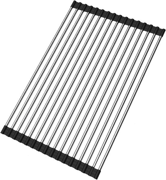 Foldable Stainless Steel Dish Drying Rack: Over the Sink Space Saver