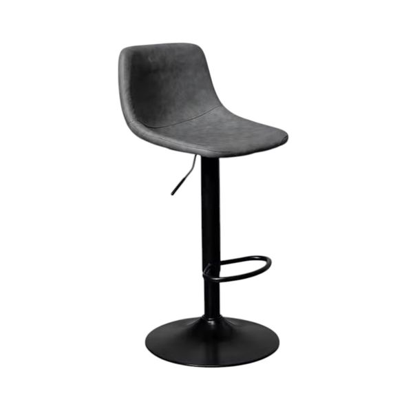 Modern Swivel Bar Stool with Adjustable Height Back and Footrest