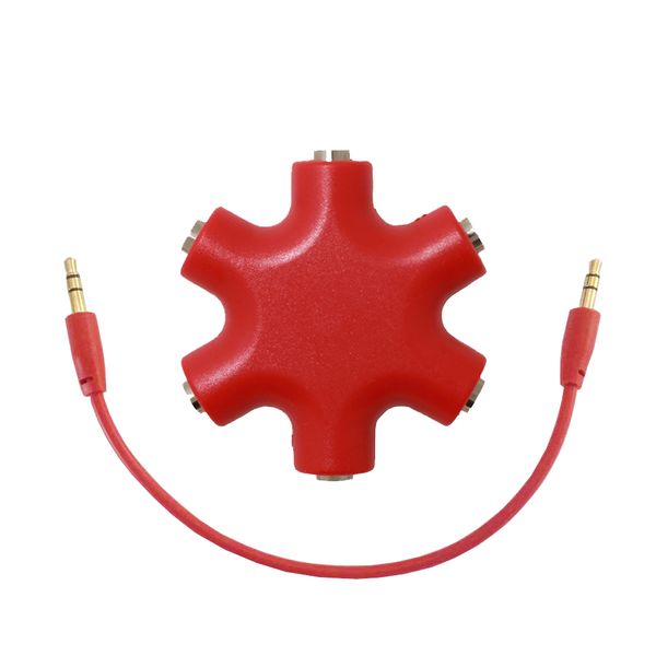 Multi Headphone Splitter 3.5mm Audio Stereo Splitter - Red