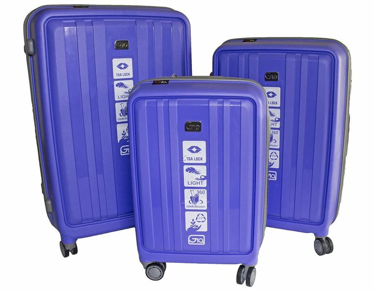 GIO-307 Eco-Earth PP with TSA Approved Lock Luggage Set - Purple