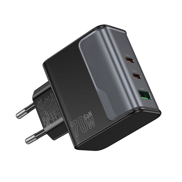 70W Fast Charger USB-C Wall Adapter &amp; Cable PD + QC 3.0 Triple Port