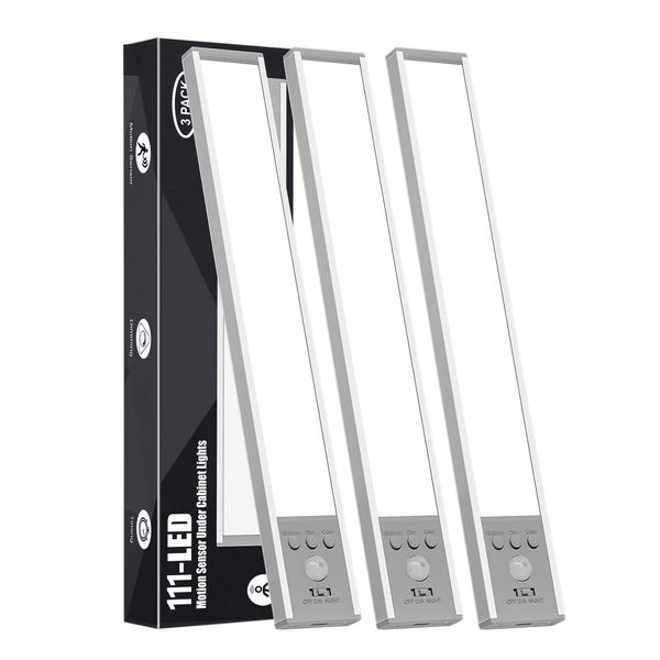 3 Pack Wireless Under Cabinet Lighting with Motion Sensor
