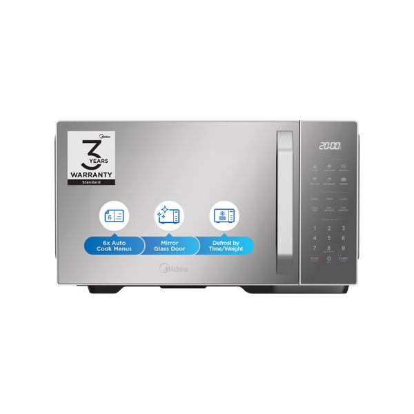 Midea 45L Digital Mirror Glass Door Solo Microwave