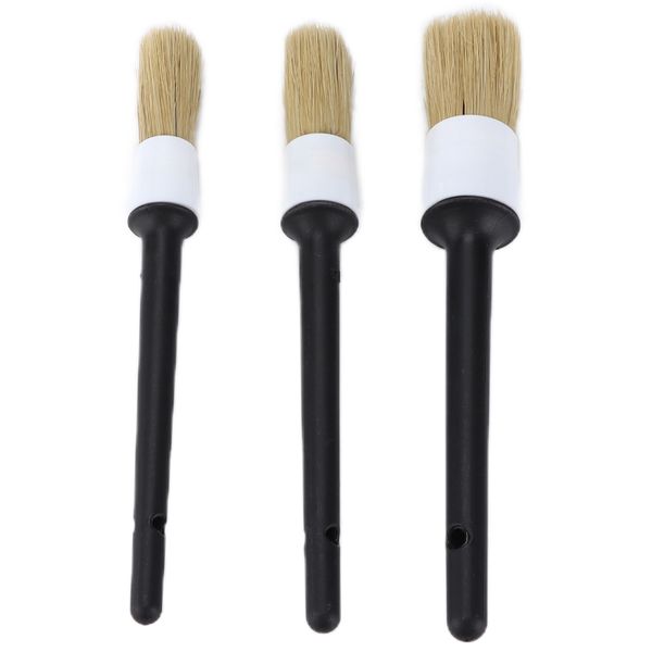 Wild Boar Hair Car Detailing Brush Kit 3pcs