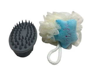 Silicone Baby Bath Set-Brush And Sponge